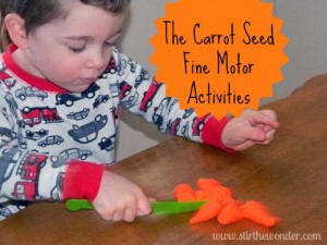 The Carrot Seed Fine Motor Activities | Stir the Wonder #finemotorfridays #bfiar #preschool