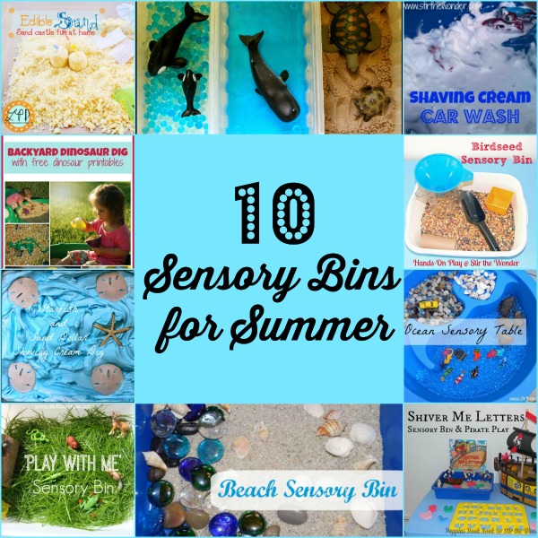10 Sensory Bins for Summer | Stir the Wonder #handsonplay #kbn #sensory