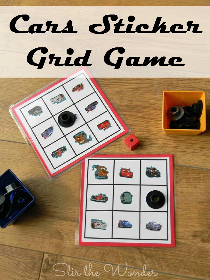 Cars Sticker Grid Game | Stir the Wonder