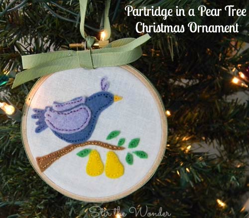 Partridge in a Pear Tree Christmas Ornament 2