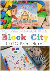 Read Block City by Robert Louis Stevenson to inspire kids to create a LEGO Print Mural!