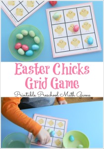 Easter Chick Grid Game, a simple counting game for preschoolers!