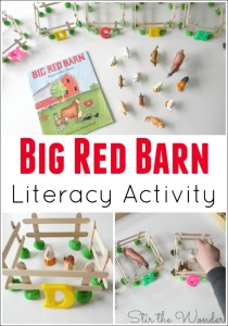 Big Red Barn Literacy Activity- Matching farm animals to their letter sounds! A fun literacy activity for preschoolers!