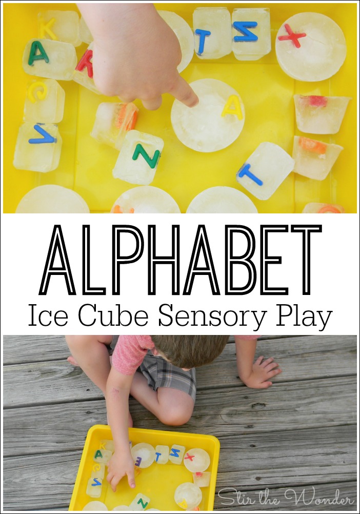 Alphabet Ice Cube Sensory Play is a simple summer activity for preschoolers and older kids!