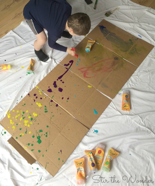 Jackson Pollock Inspired Process Art for Kids