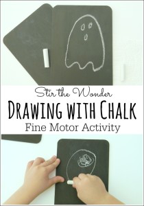 Drawing with Chalk on mini chalkboards is a great way for preschoolers to work on fine motor skills and practice handwriting!