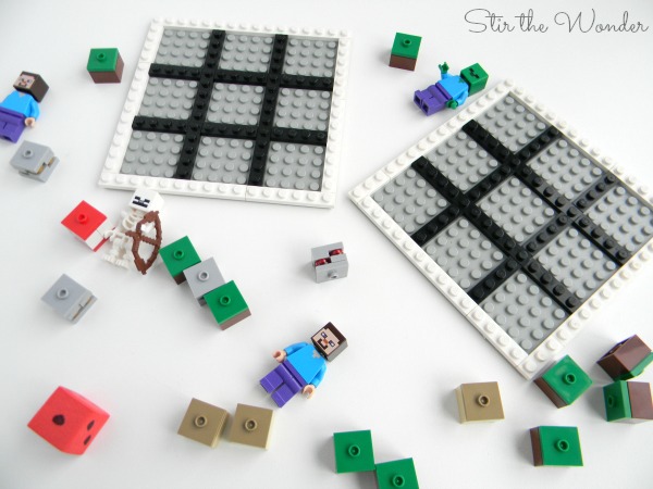 Minecraft LEGO Grid Game for Preschoolers