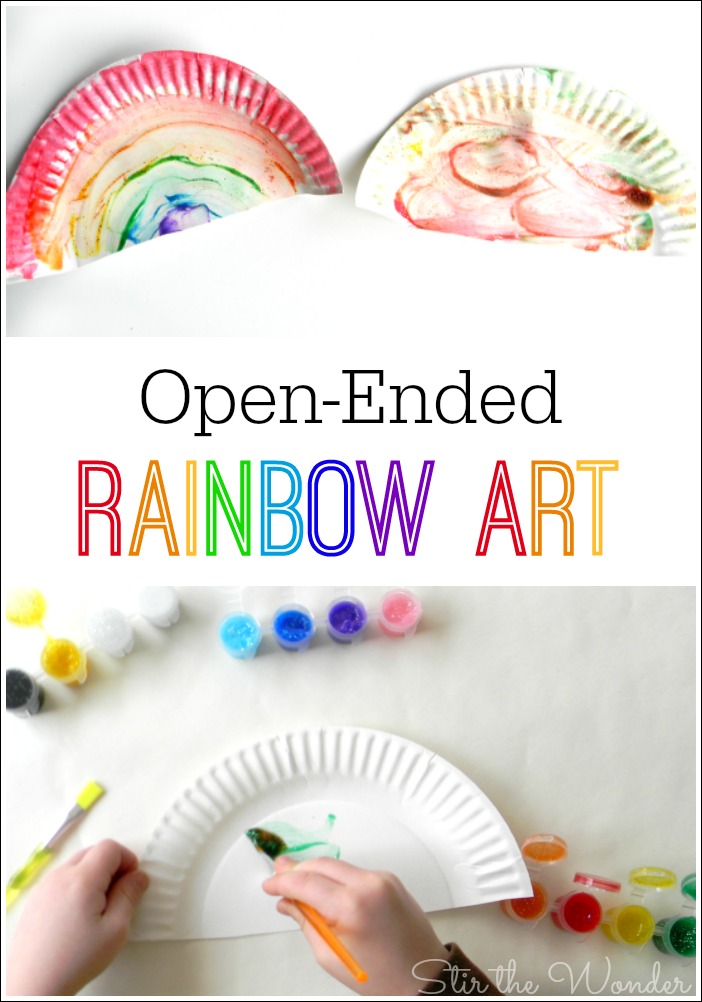 This open-ended rainbow art activity is a great way for toddlers and preschoolers to learn about colors! It is also a simple art project for spring or St. Patrick's Day! 