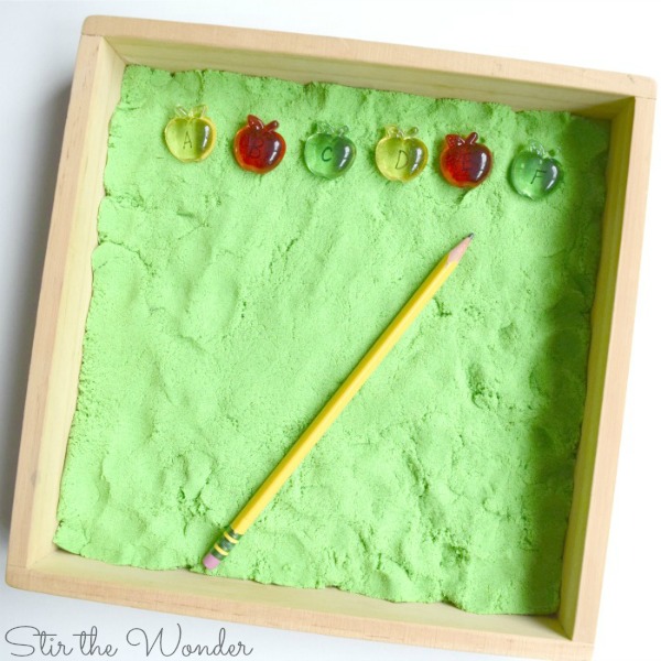 Back to School Kinetic Sand Writing Tray