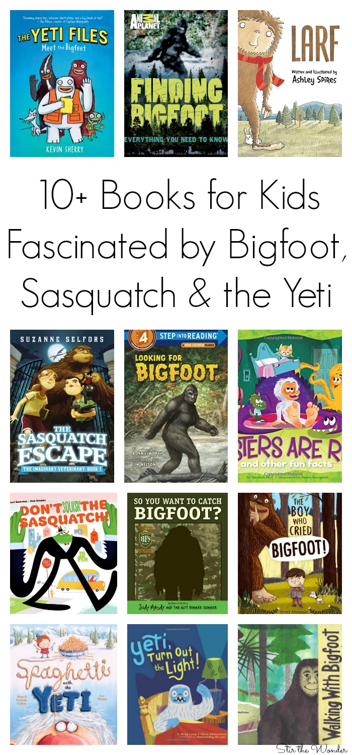 Do you know of a child who is fascinated by Bigfoot, Sasquatch or the Yeti? Here is a complete list of recommending books for kids who can't get enough of these mythical creatures! 