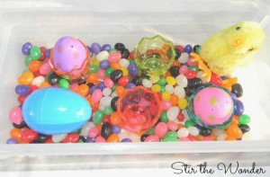 Jelly Bean Sensory Bin is a fun way to explore Easter!