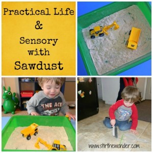 Sawdust Sensory Bin | Stir the Wonder #kbn #sensory