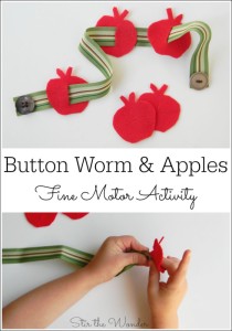Button Worm & Apples Fine Motor Activity