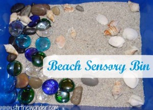 Beach Sensory Bin | Stir the Wonder #kbn #sensory #beach
