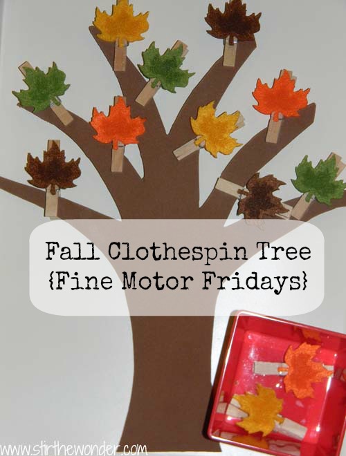Fall Clothespin Tree {Fine Motor Fridays}