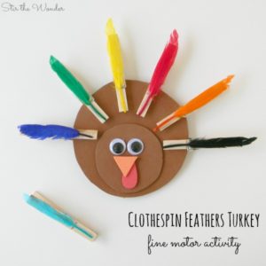 Clothespin Feathers Turkey for Fine Motor Skills