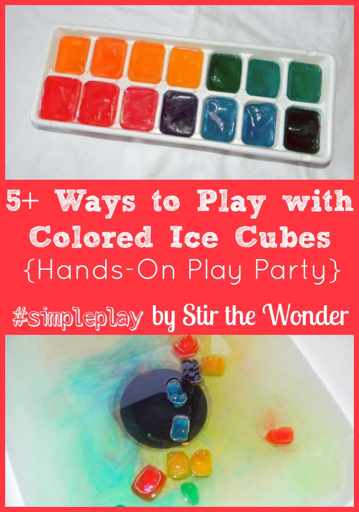 Simple Play with Colored Ice Cubes {Hands-On Play Party} | Stir the Wonder #kbn #handsonplay #simpleplay
