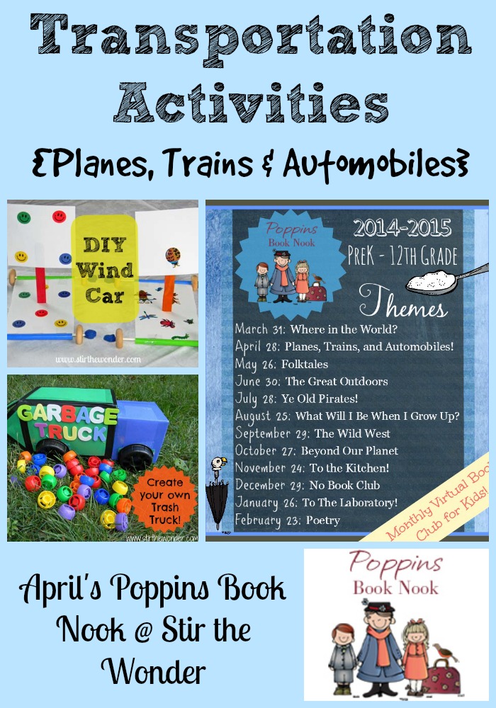 Transportation Activities for April’s Poppins Book Nook
