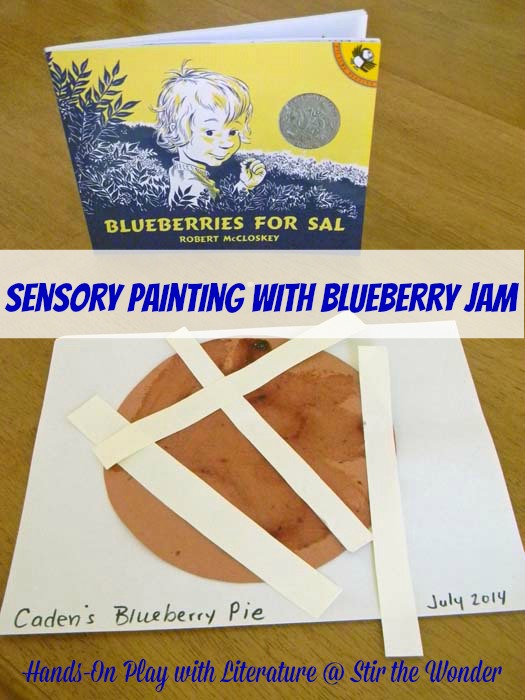 Sensory Painting with Blueberry Jam | Stir the Wonder #handsonplay #kbn #bfiar