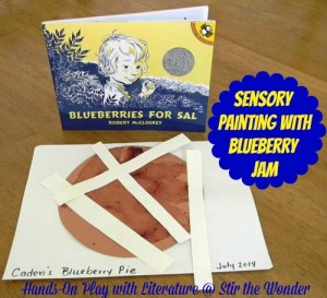 Sensory Painting with Blueberry Jam | Stir the Wonder #handsonplay #kbn #bfiar