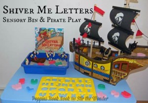 'Shiver Me Letters' Sensory Bin & Pirate Play | Stir the Wonder #poppinsbooknook #kbn #preschool