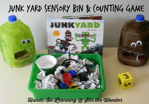 Junk Yard Sensory Bin & Counting Game 