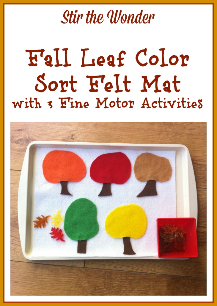 Fall Leaf Color Sort Felt Mat | Stir the Wonder