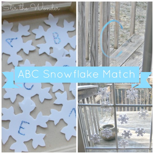 ABC Snowflake Matching Game, a fun way for toddlers & preschoolers to practice letter recognition and fine motor skills