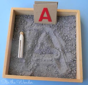 Moon Dust Writing Tray | A fun way for preschoolers to practice writing!