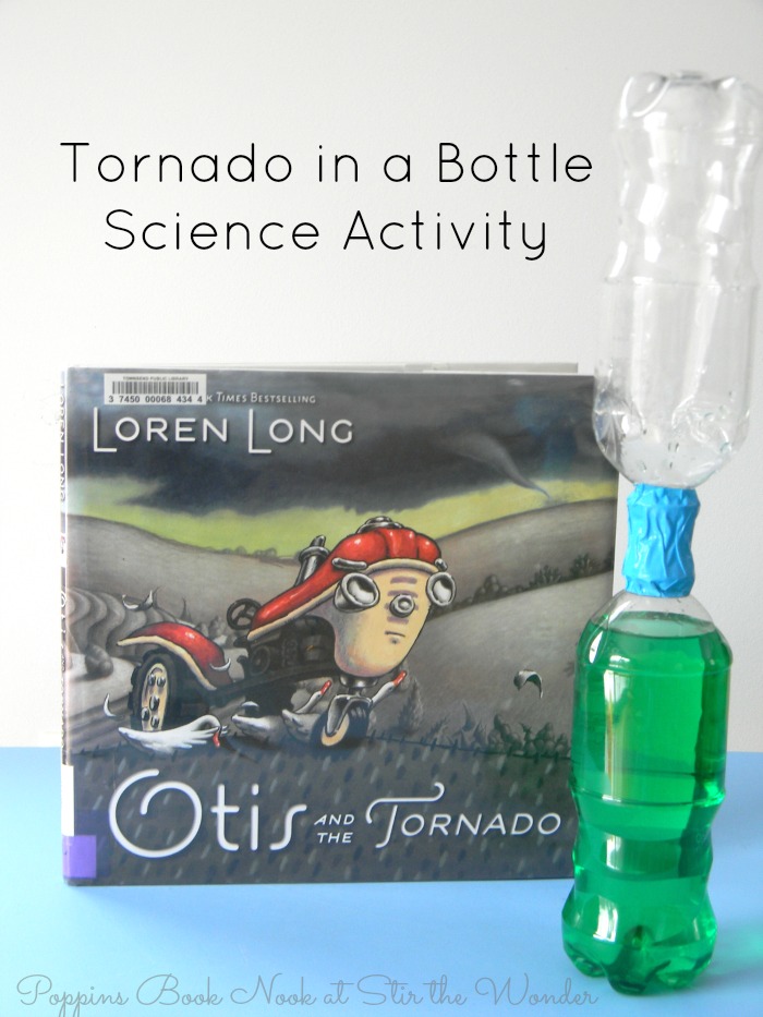 Read Otis and the Tornado, then do this Tornado in a Bottle Science Activity to give a hands-on demonstration for how tornados swirl in the sky! It's the perfect activity to pair with this book about wild weather and helping those in need, even if they haven't always been nice!