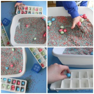 Playing a Easter Egg Hunt Sensory Counting Game! | Stir the Wonder