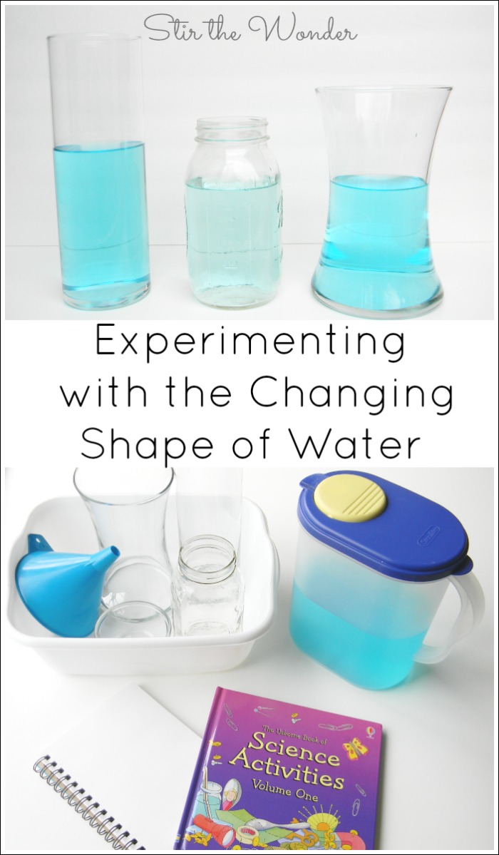 Experimenting with the Changing Shape of Water| Preschoolers will love this simple science activity which explores the properties of water and volume!