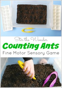 Counting Ants: Fine Motor Sensory Game is a fun way for preschoolers to practice early math skills!