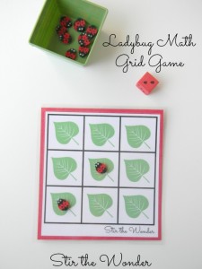 Ladybug Math Grid Game| This free printable game is a fun way for preschoolers to work on counting and one-to-one correspondence!