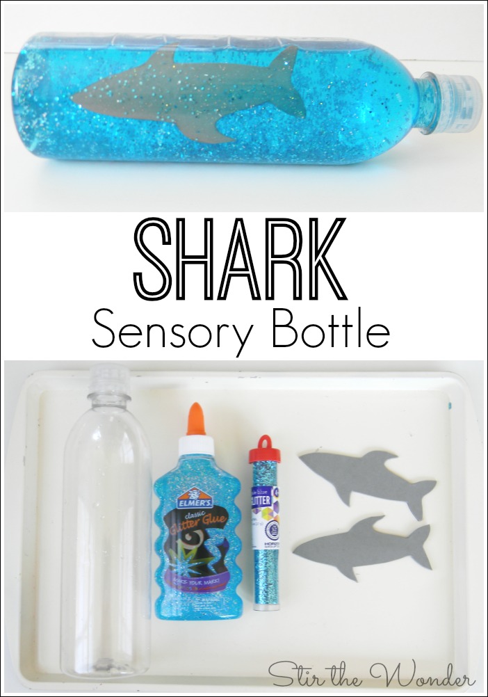 Watching this Shark Sensory Bottle creates a wonderful imagery for calming upset children!