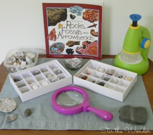 Rocks, Minerals and Arrowheads Nature Table