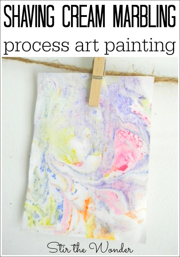 Shaving Cream Marbling Process Art Painting