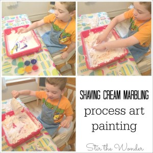 Shaving Cream Marbling Process Art Painting