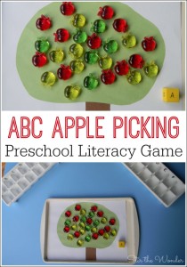 ABC Apple Picking is a fun preschool literacy game for reviewing letters!