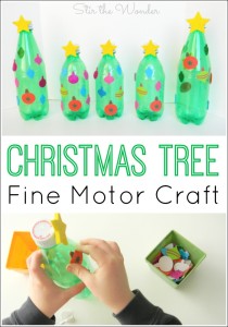 Christmas Tree Fine Motor Craft is simple enough for toddlers and make a great addition to seasonal decorations or small world play!