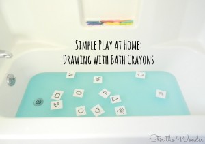 Simple Play at Home: Drawing with Bath Crayons using idea cards
