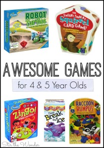 We've had a lot of fun in the past year with board games! Here are some Awesome Games for 4 & 5 Year Olds that we've enjoyed!