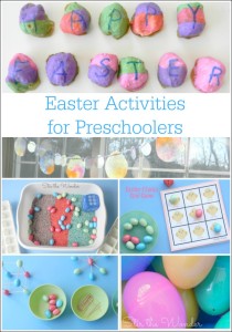 Here are 6 Easter Activites for Preschoolers that cover fine motor skills, sensory play, math, the alphabet and more!