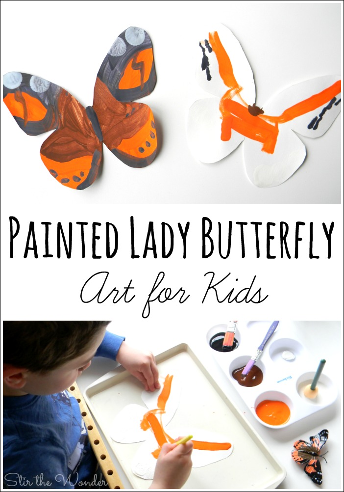Get inspired by butterflies to create some open-ended Painted Lady Butterfly Art for Kids.