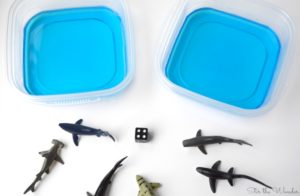 supplies for shark aquarium math game