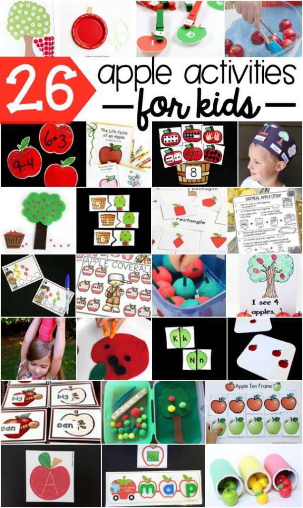 26 Apple Activities for Kids ages toddler through early elementary! 