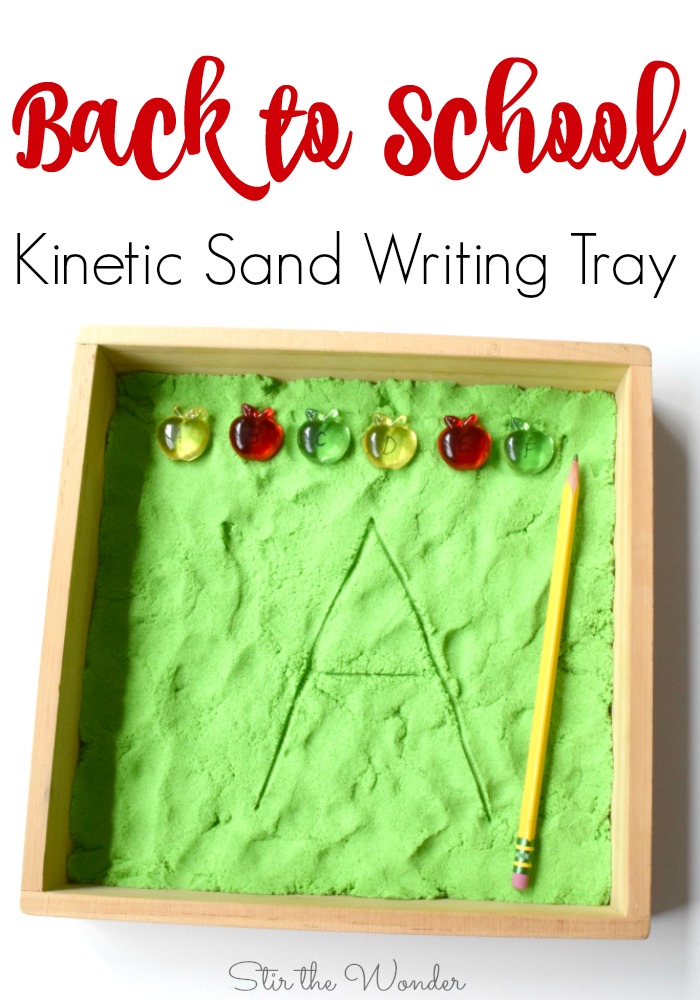 How to Set up a Fall Kinetic Sand Writing Tray