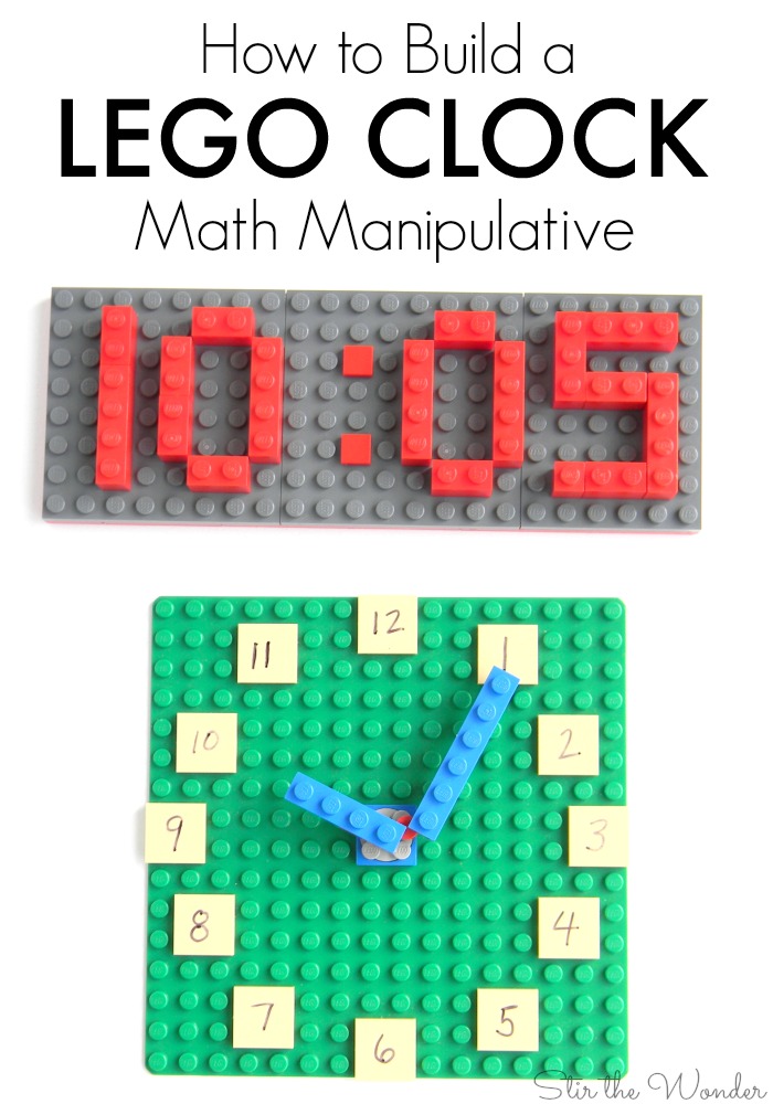 The LEGO® Clock is a wonderful math manipulative for kids in school or homeschooling!