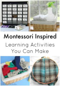 These simple Montessori Inspired learning activities will help you teach toddlers practical life skills, fine motor skills as well as learn to read!