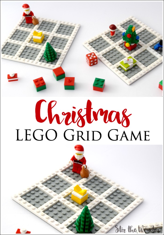 Work on math skills with your preschooler with the Christmas LEGO Grid Game! It's the perfect addition to your Christmas themed lesson plans!